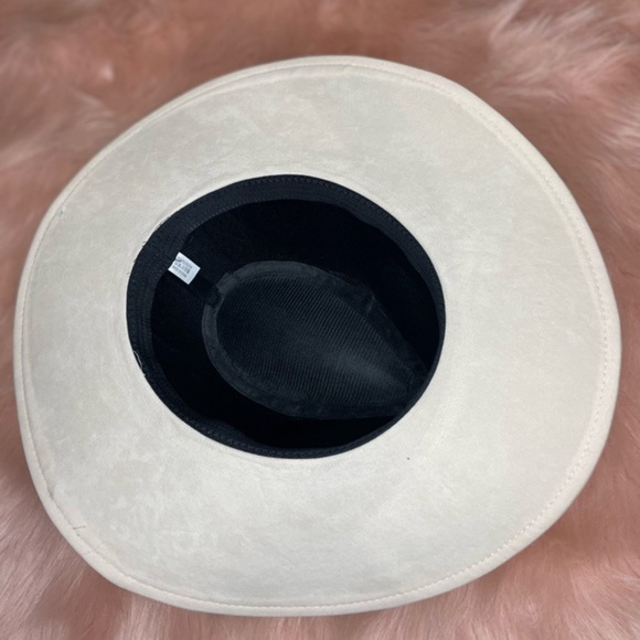 NEW IVORY GRAY FASHION BRIM HAT‎ WITH BRAIDED TIE - Picture 5 of 5